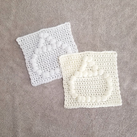 Baby Bottle Bobble Afghan Square Crochet Pattern, PDF Digital Download