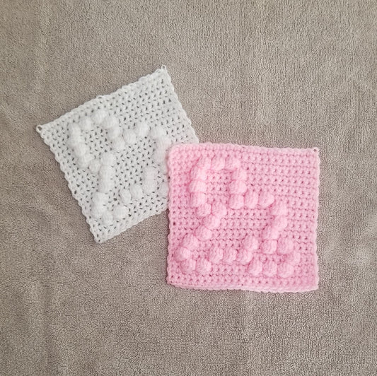 Crawling Baby Bobble Afghan Square Crochet Pattern, PDF Digital Download