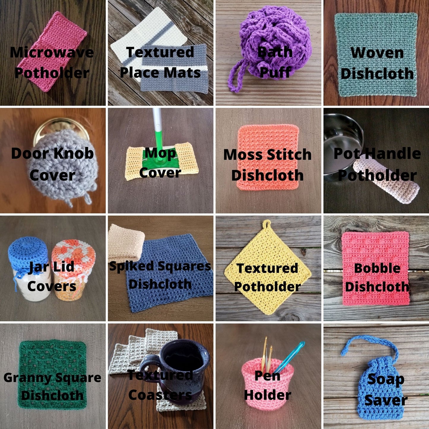 Housewares Crochet Pattern Bundle, PDF Digital Download