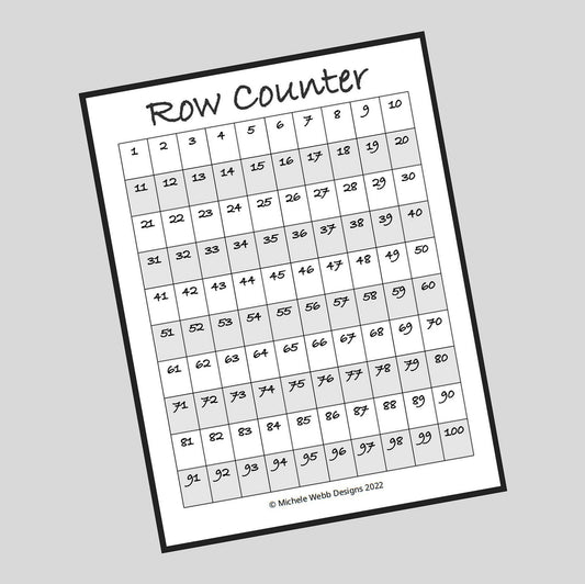Crochet Row Counter Printable, PDF Digital Download