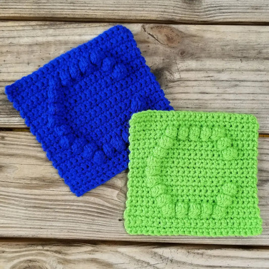 Letter C Bobble Afghan Square Crochet Pattern, PDF Digital Download