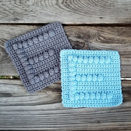 Letter E Bobble Afghan Square Crochet Pattern PDF
