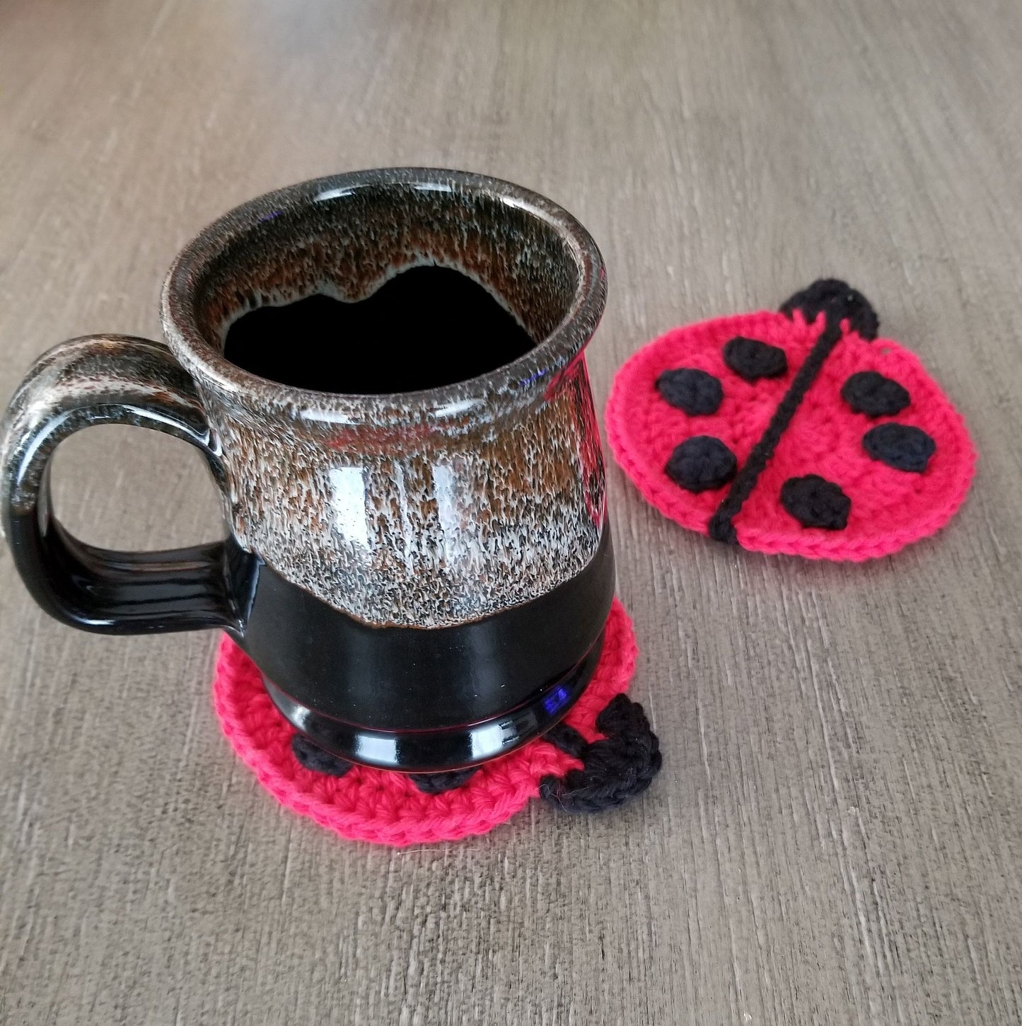 Ladybug Coasters Crochet Pattern PDF