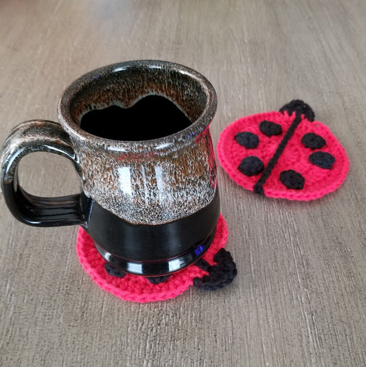 Ladybug Coasters Crochet Pattern PDF