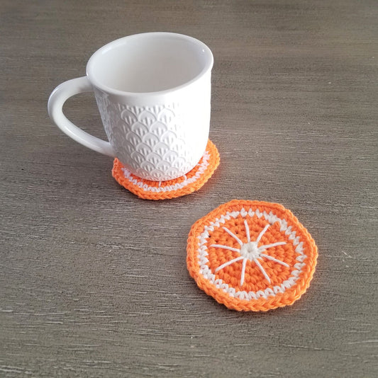 Orange Slice Coasters Crochet Pattern, PDF Digital Download