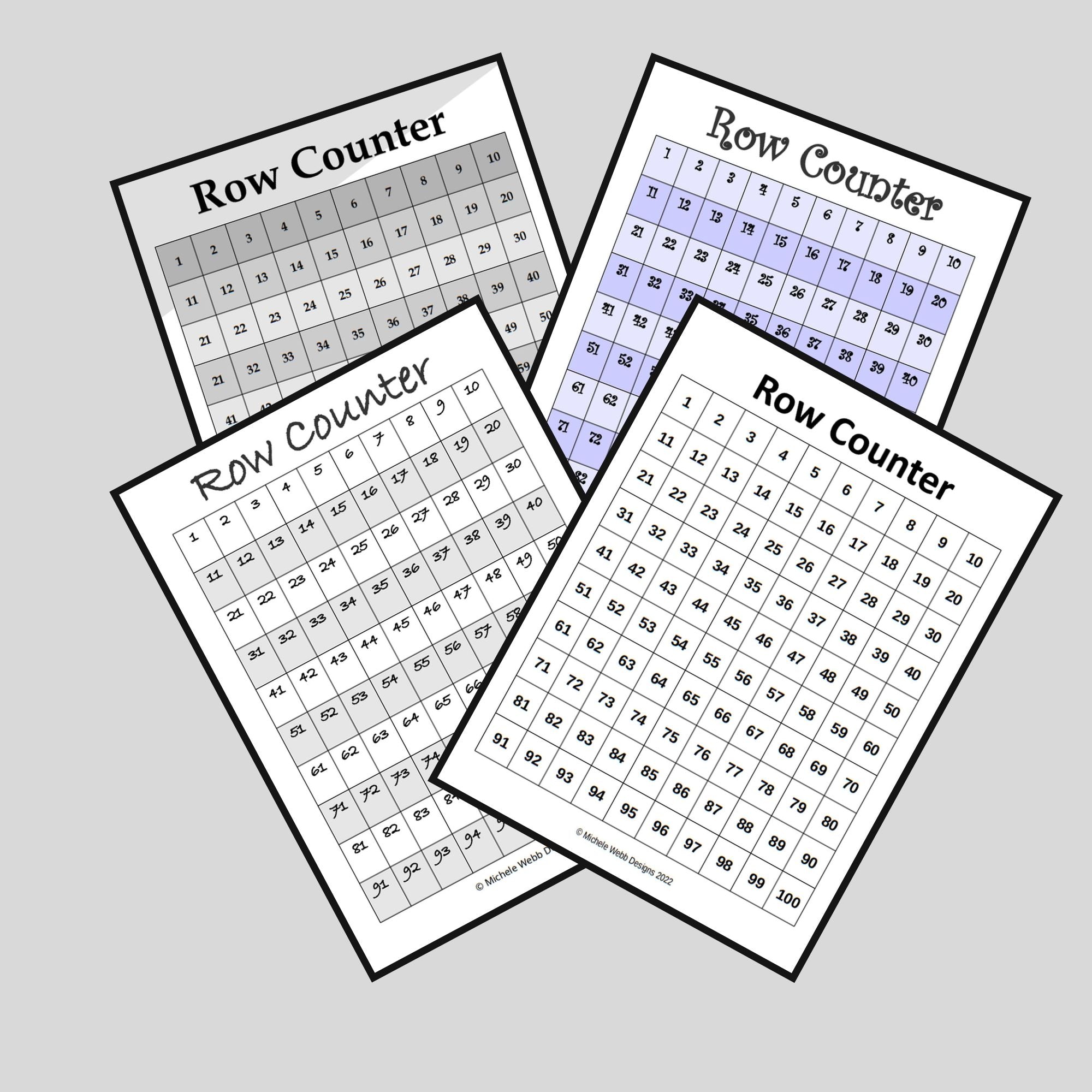 Simple Printable Row Counter for Knitting and Crochet, Digital Download 