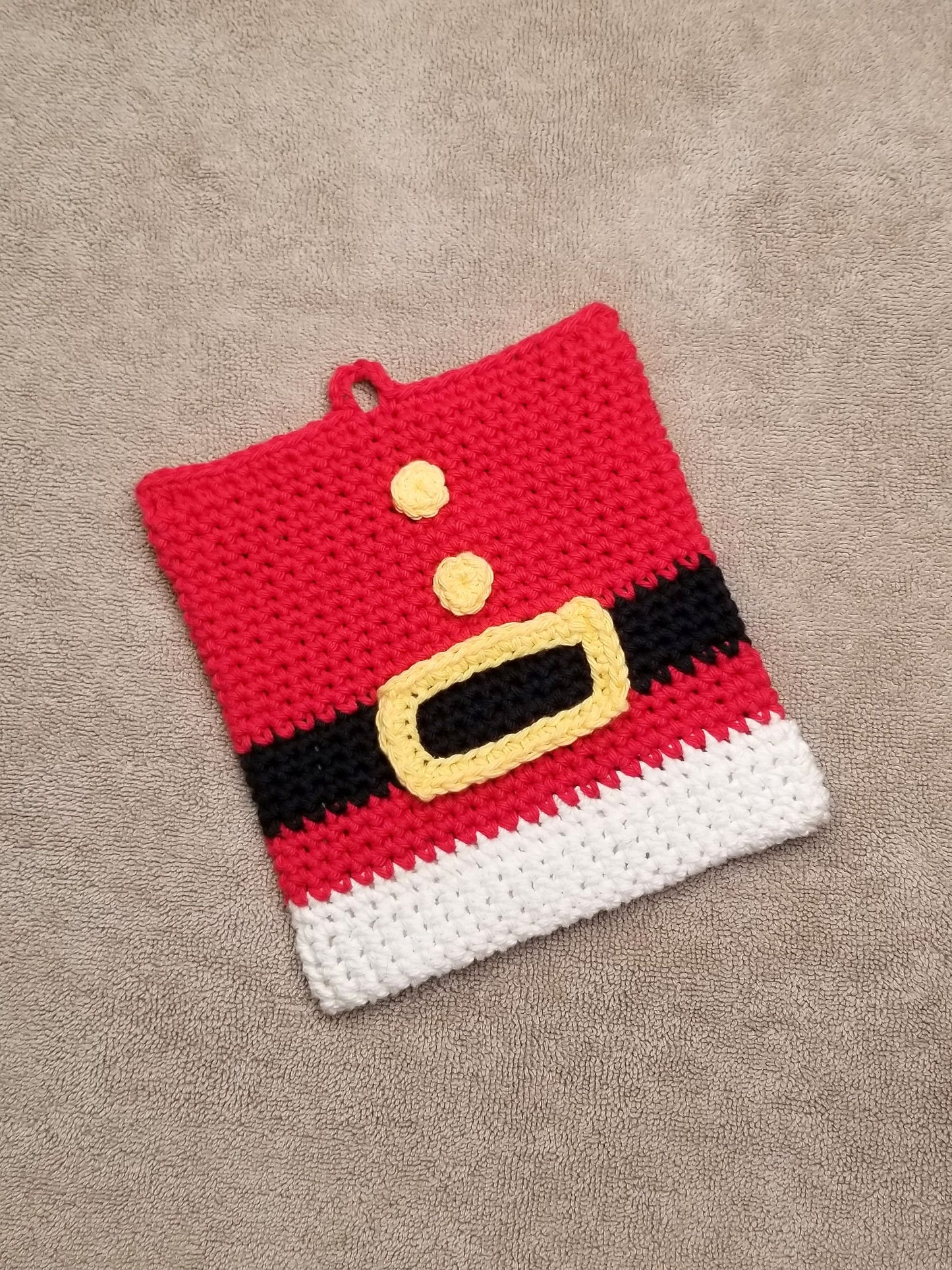 Santa Suit Potholder Crochet Pattern, PDF Digital Download