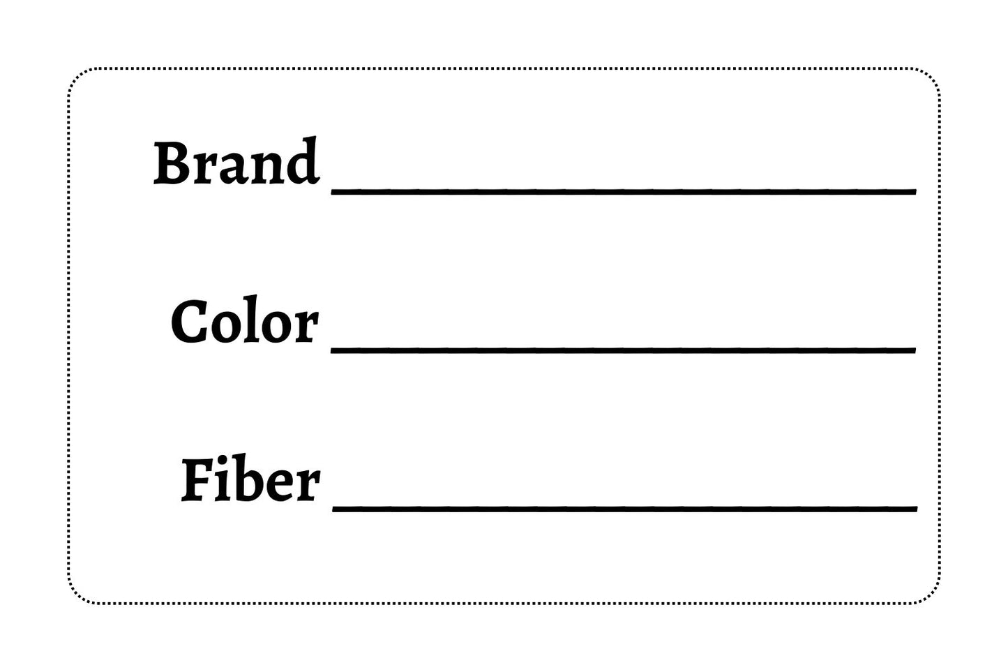 Printable Yarn Tags, PDF Digital Download