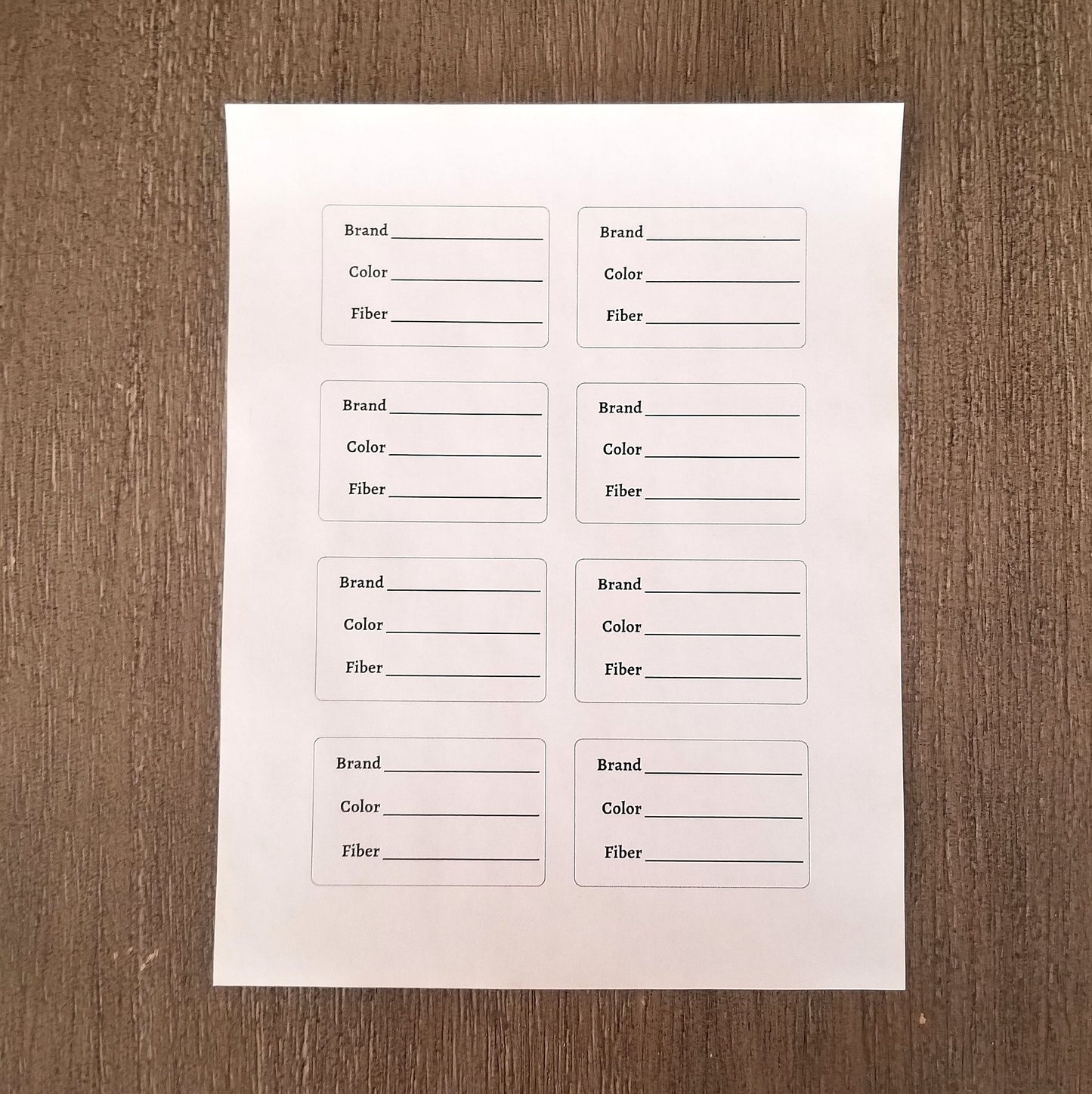 Printable Yarn Tags, PDF Digital Download