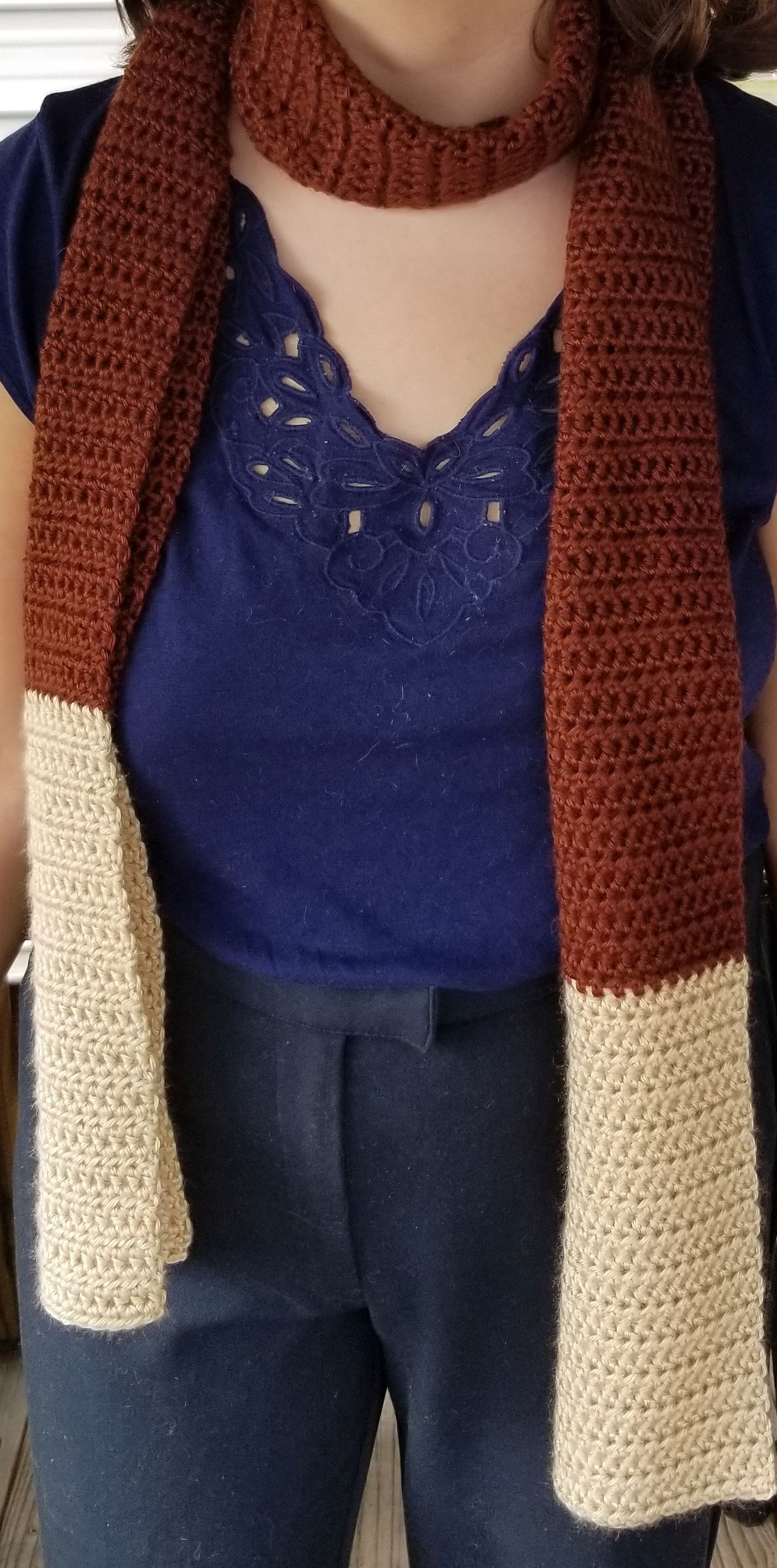 Two-Toned Scarf Crochet Pattern PDF