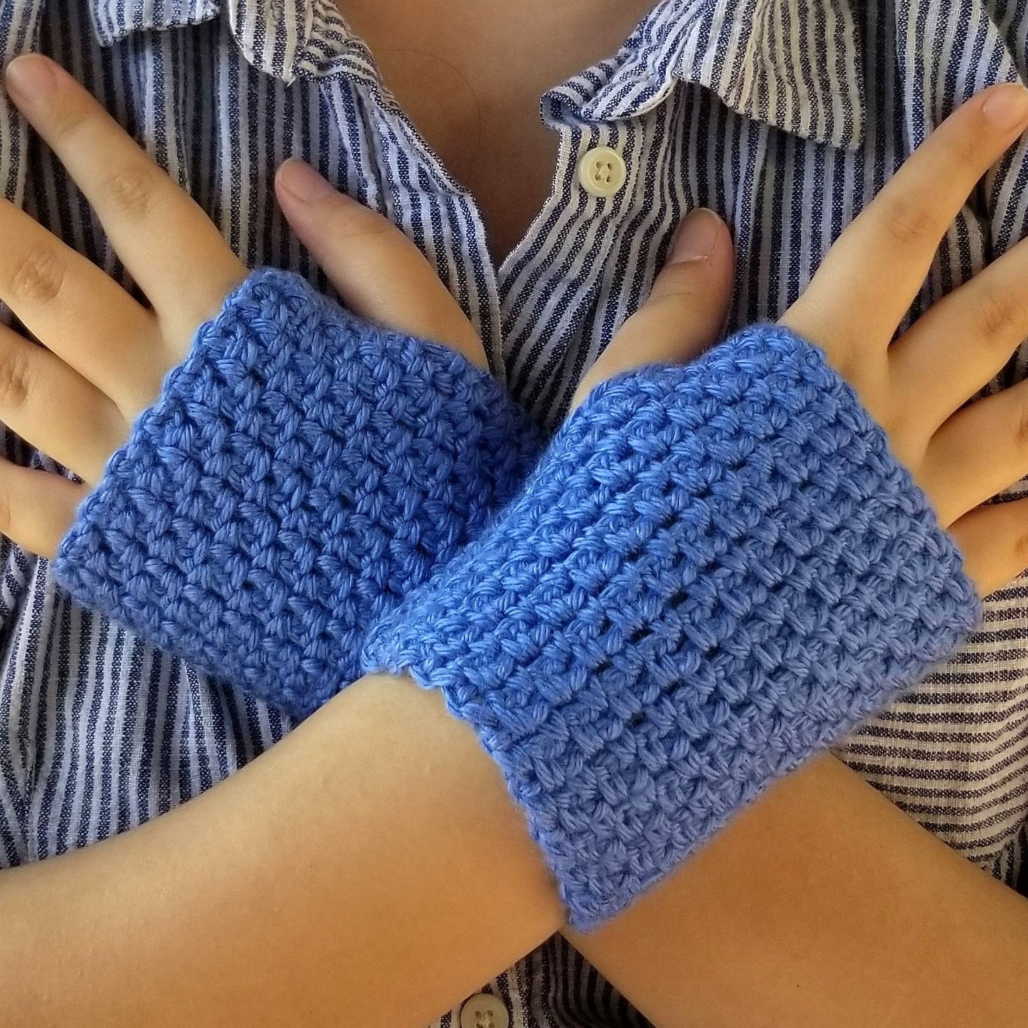 Woven Fingerless Gloves Crochet Pattern PDF
