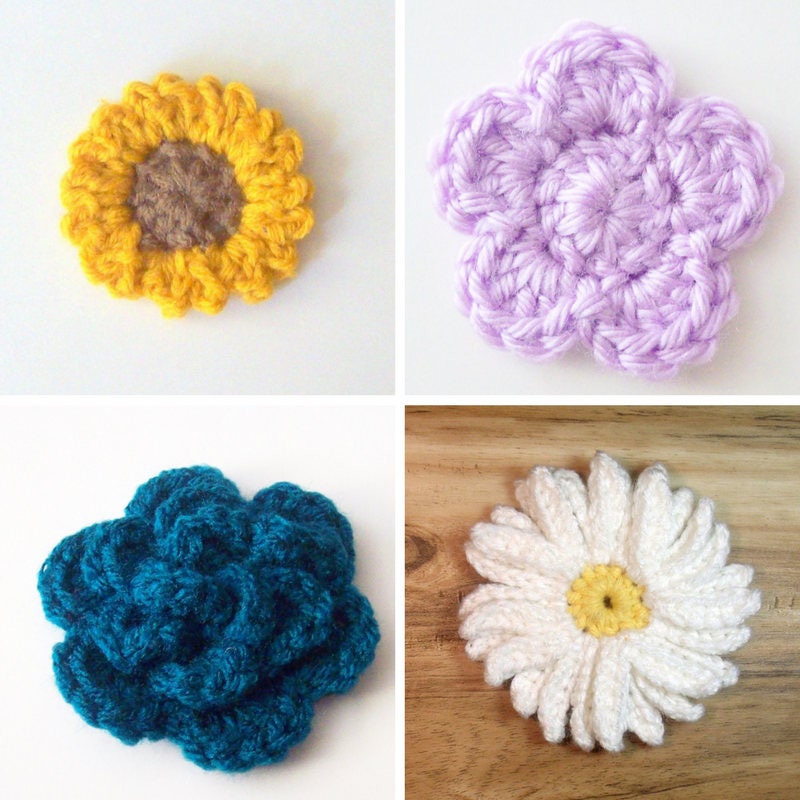 Springtime Appliques Crochet Pattern Bundle, PDF Digital Download
