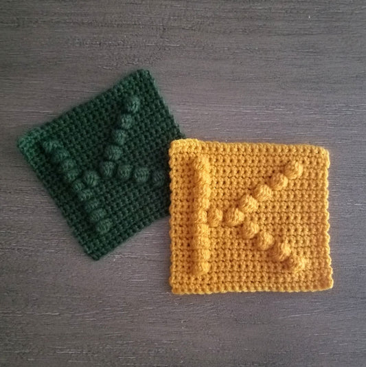 Letter K Bobble Afghan Square Crochet Pattern, PDF Digital Download