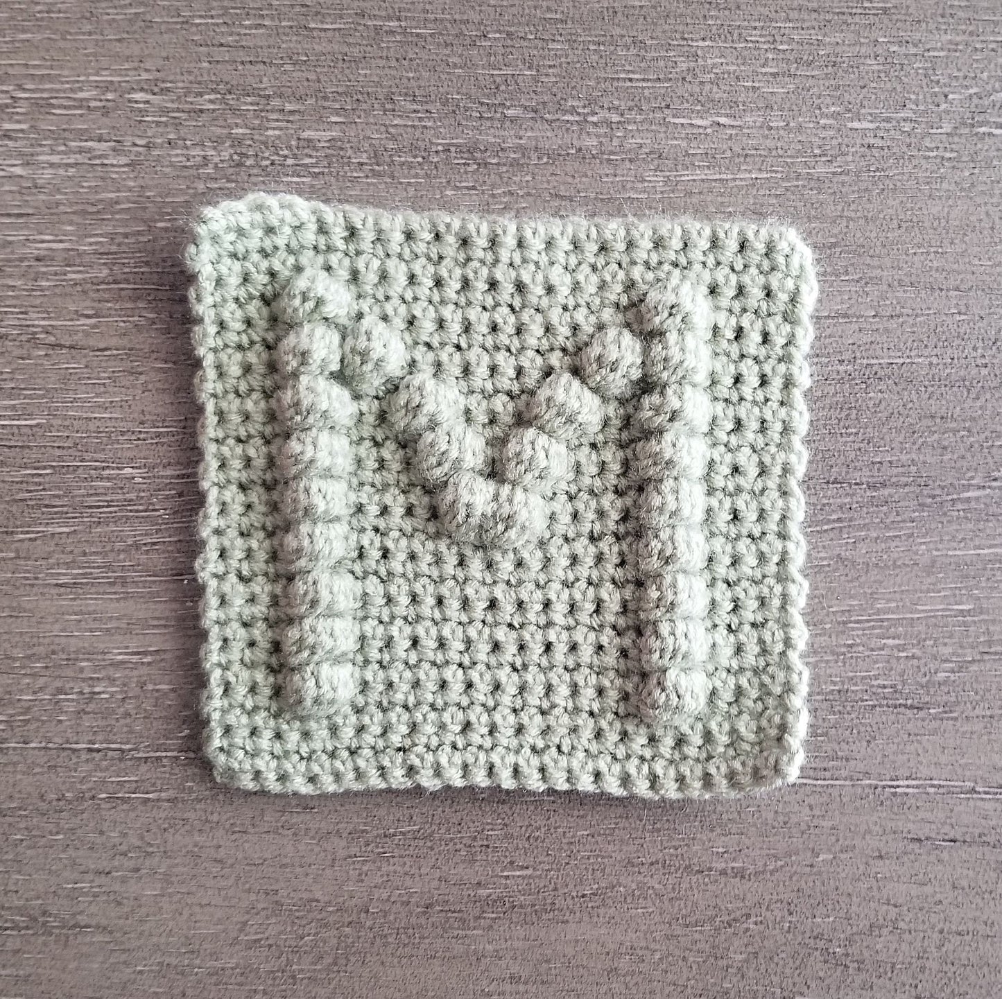 Letter M Bobble Afghan Square Crochet Pattern, PDF Digital Download