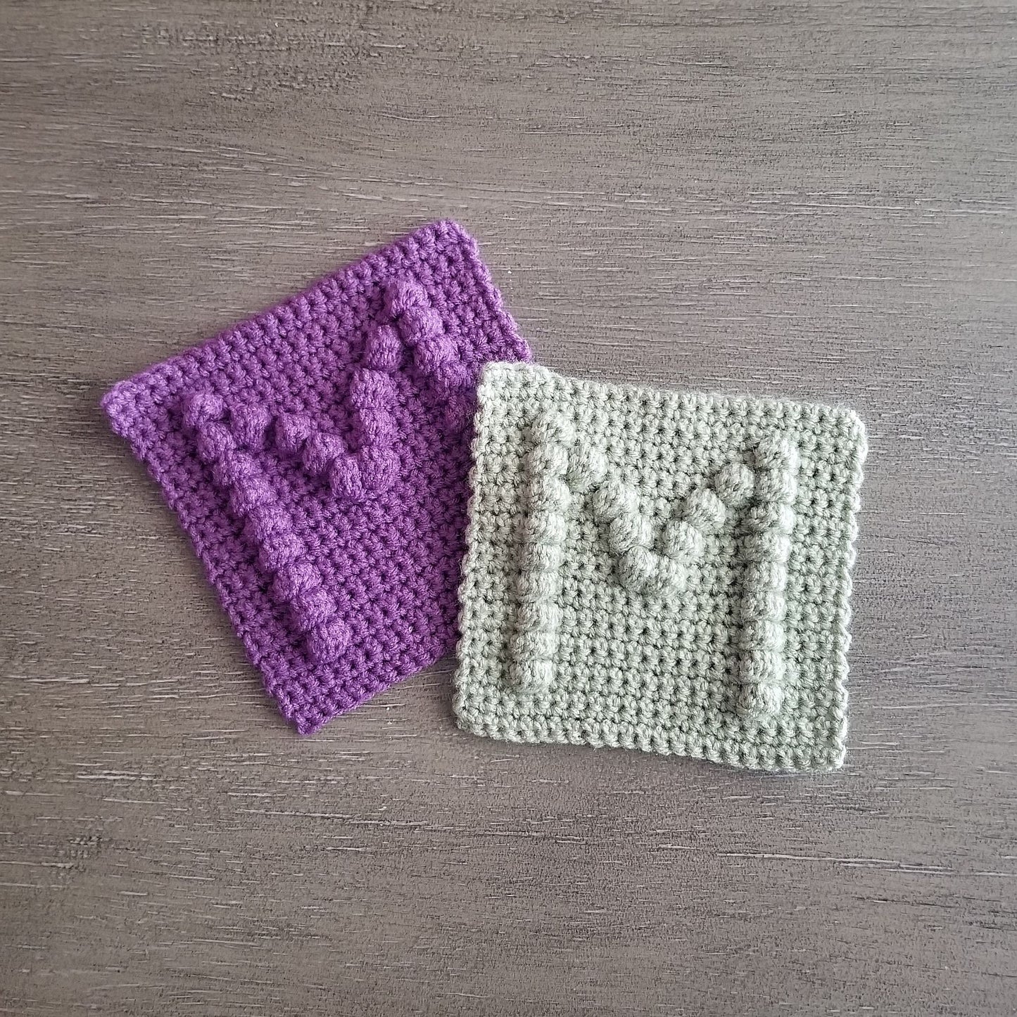 Letter M Bobble Afghan Square Crochet Pattern, PDF Digital Download