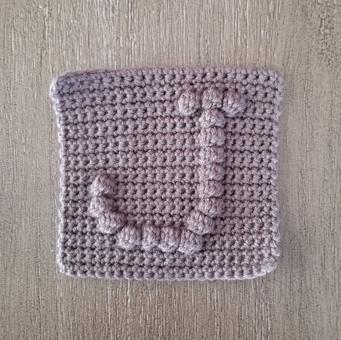 Letter J Bobble Afghan Square Crochet Pattern, PDF Digital Download