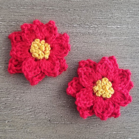 Poinsettia Applique Crochet Pattern, PDF Digital Download