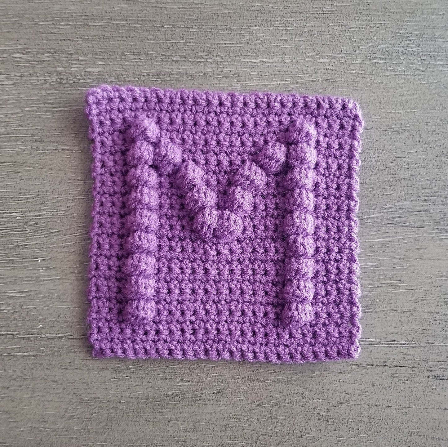 Letter M Bobble Afghan Square Crochet Pattern, PDF Digital Download