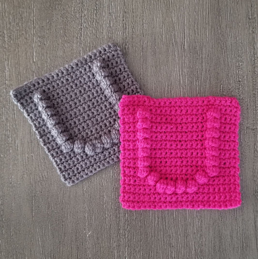 Letter U Bobble Afghan Square Crochet Pattern, PDF Digital Download