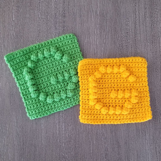 Letter G Bobble Afghan Square Crochet Pattern, PDF Digital Download