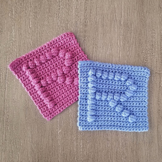 Letter R Bobble Afghan Square Crochet Pattern, PDF Digital Download