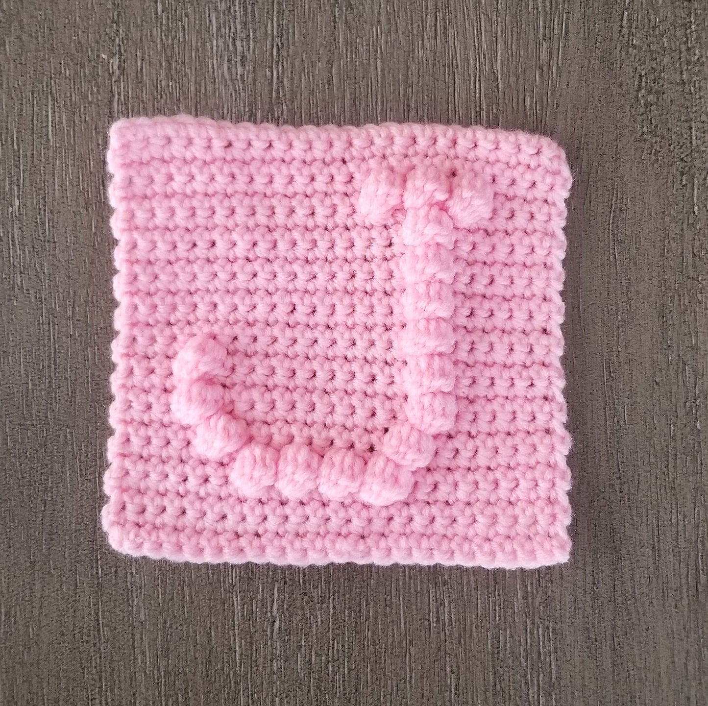 Letter J Bobble Afghan Square Crochet Pattern, PDF Digital Download