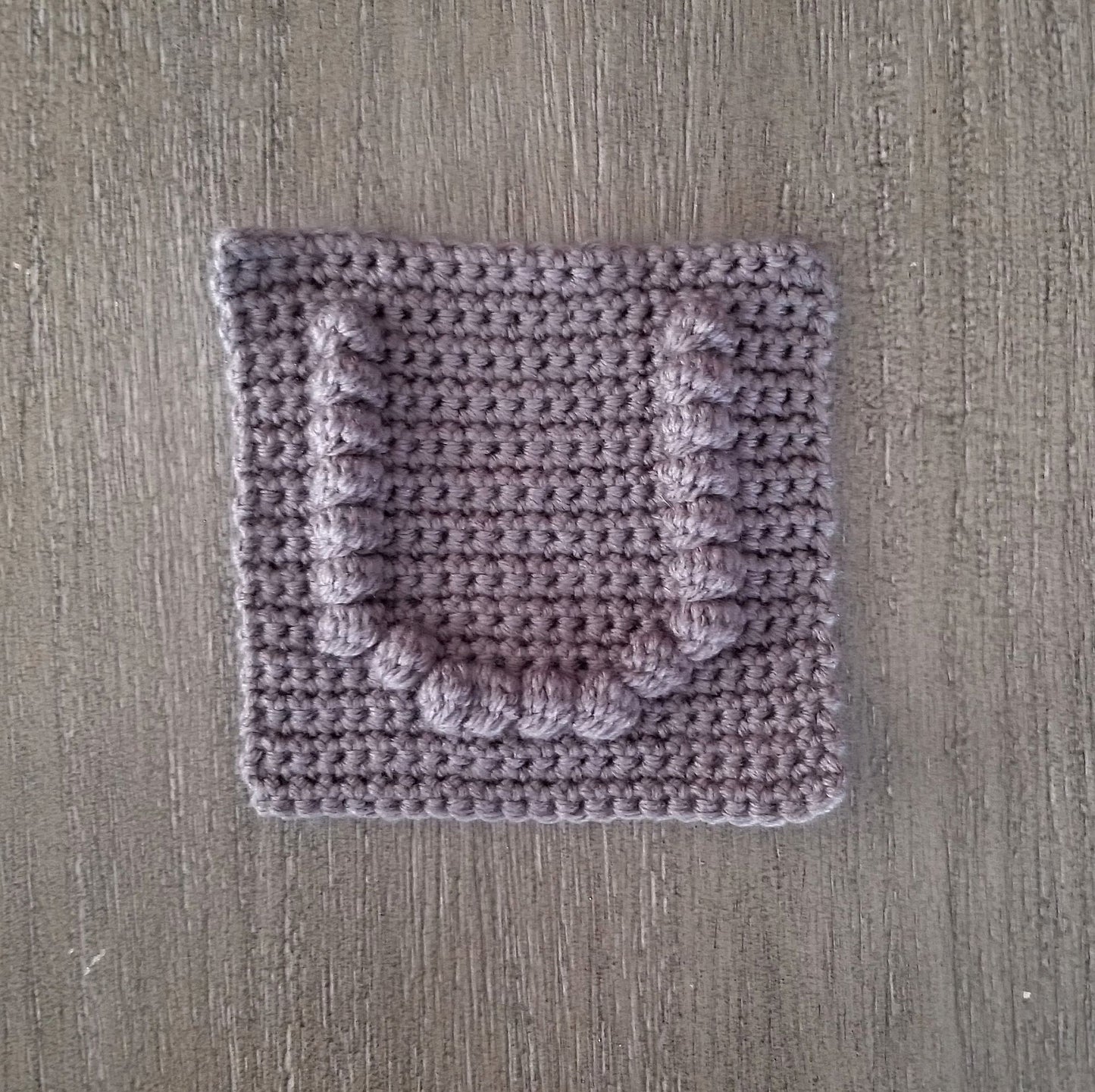Letter U Bobble Afghan Square Crochet Pattern, PDF Digital Download