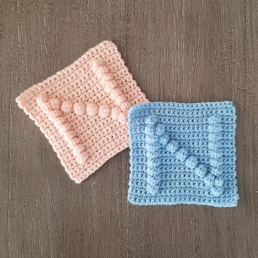 Letter N Bobble Afghan Square Crochet Pattern, PDF Digital Download