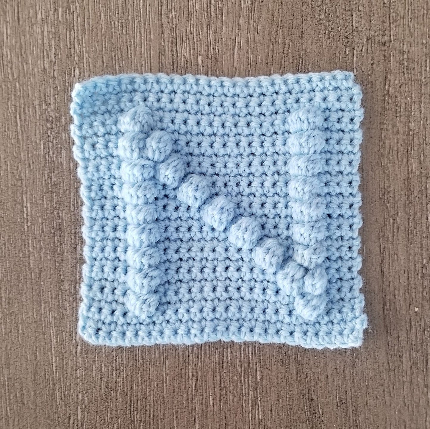 Letter N Bobble Afghan Square Crochet Pattern, PDF Digital Download