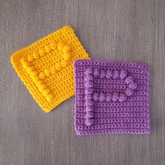 Letter P Bobble Afghan Square Crochet Pattern, PDF Digital Download