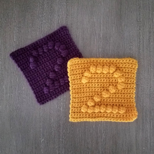 Number 2 Bobble Afghan Square Crochet Pattern, PDF Digital Download