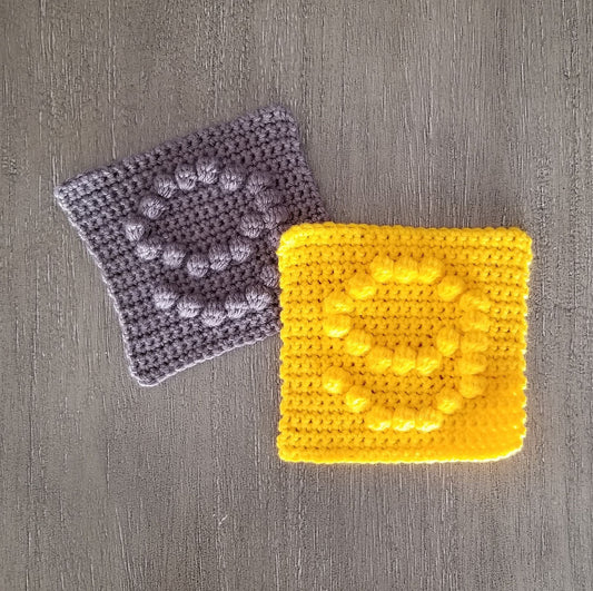 Number 9 Bobble Afghan Square Crochet Pattern, PDF Digital Download