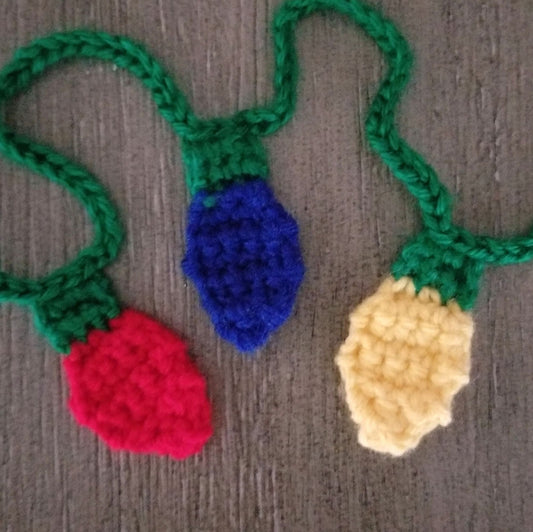 Holiday Light Bulb Applique Crochet Pattern , PDF Digital Download