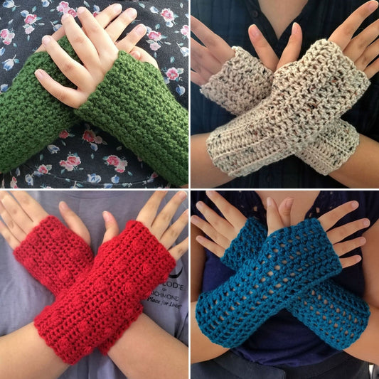 Fingerless Gloves Crochet Pattern Bundle, PDF Digital Download
