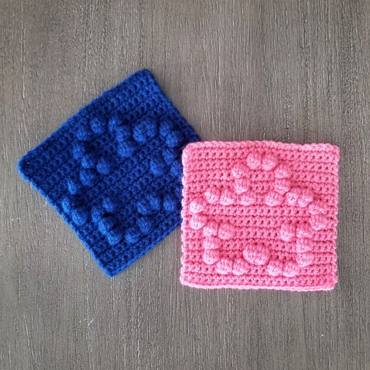 Flower Bobble Afghan Square Crochet Pattern, PDF Digital Download