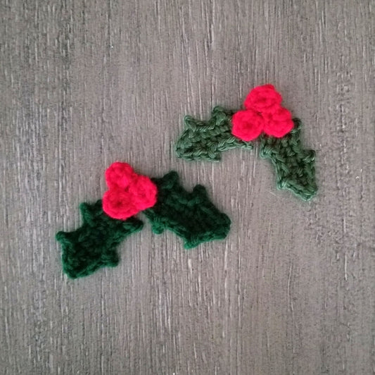 Holly Applique Crochet Pattern, PDF Digital Download