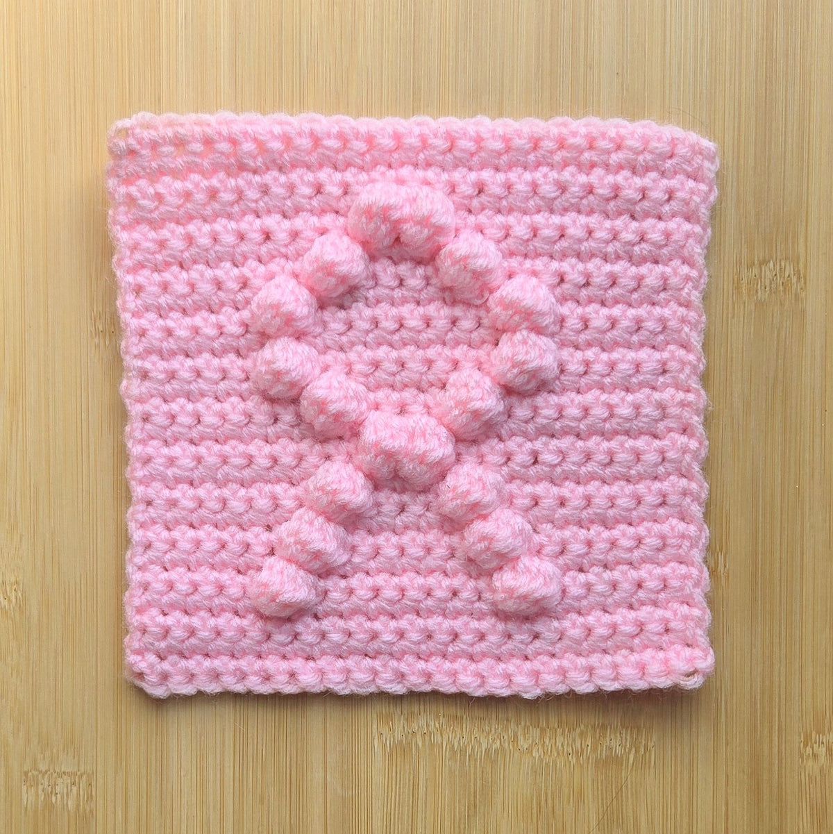 Awareness Ribbon Bobble Afghan Square Crochet Pattern, PDF Digital Download