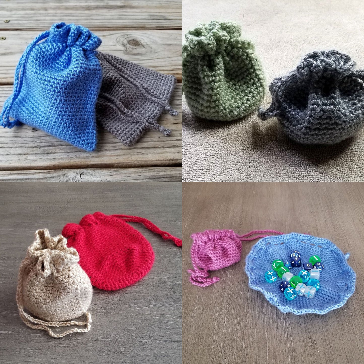 Drawstring Bag Crochet Pattern Bundle, PDF Download