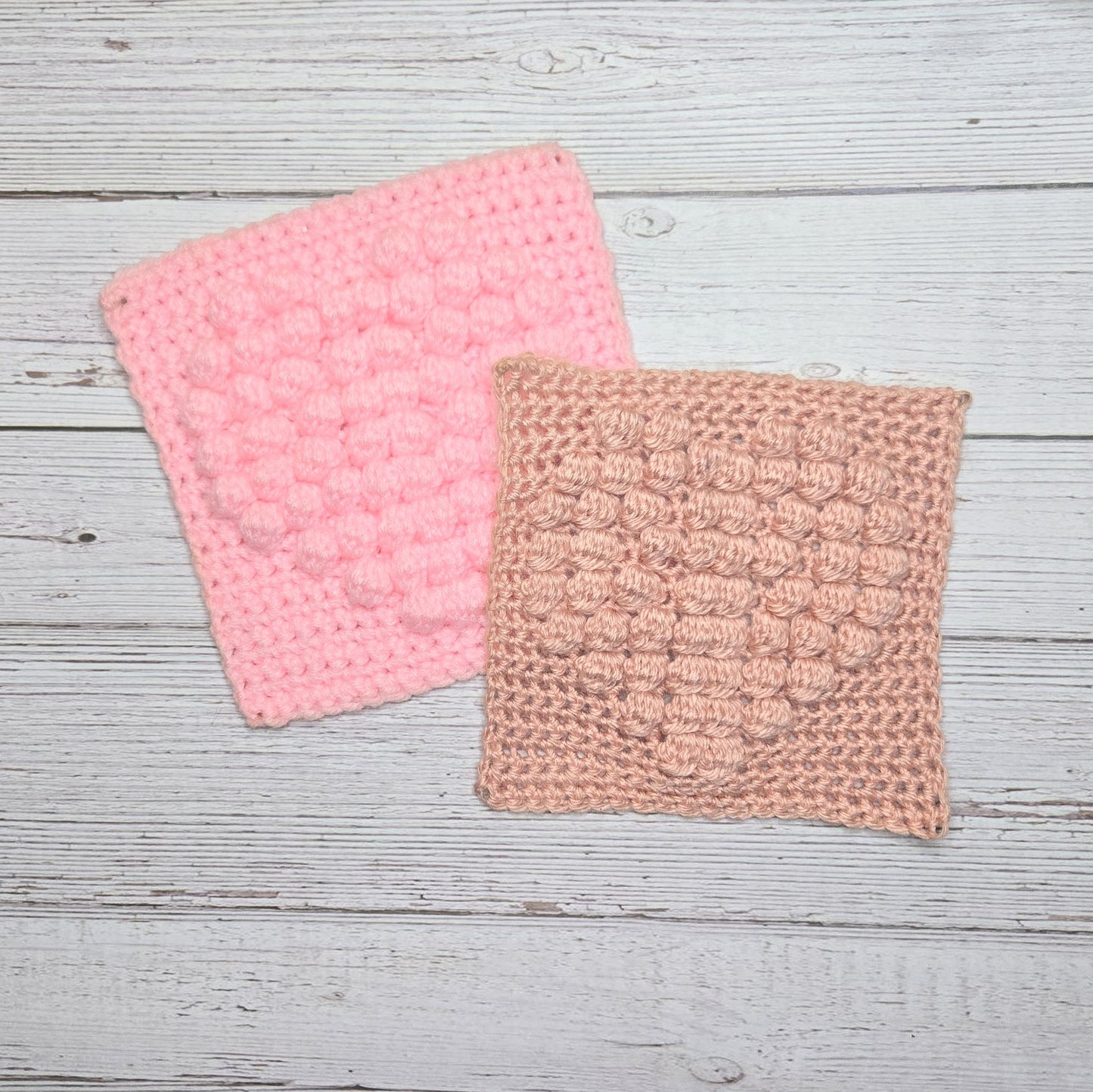 Solid Heart Bobble Afghan Square Crochet Pattern, PDF Download