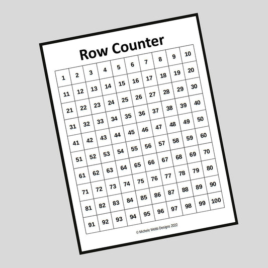 Row Counter Printable, PDF Digital Download