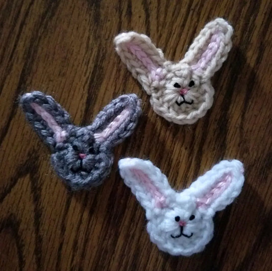 Bunny Applique Crochet Pattern, PDF Digital Download