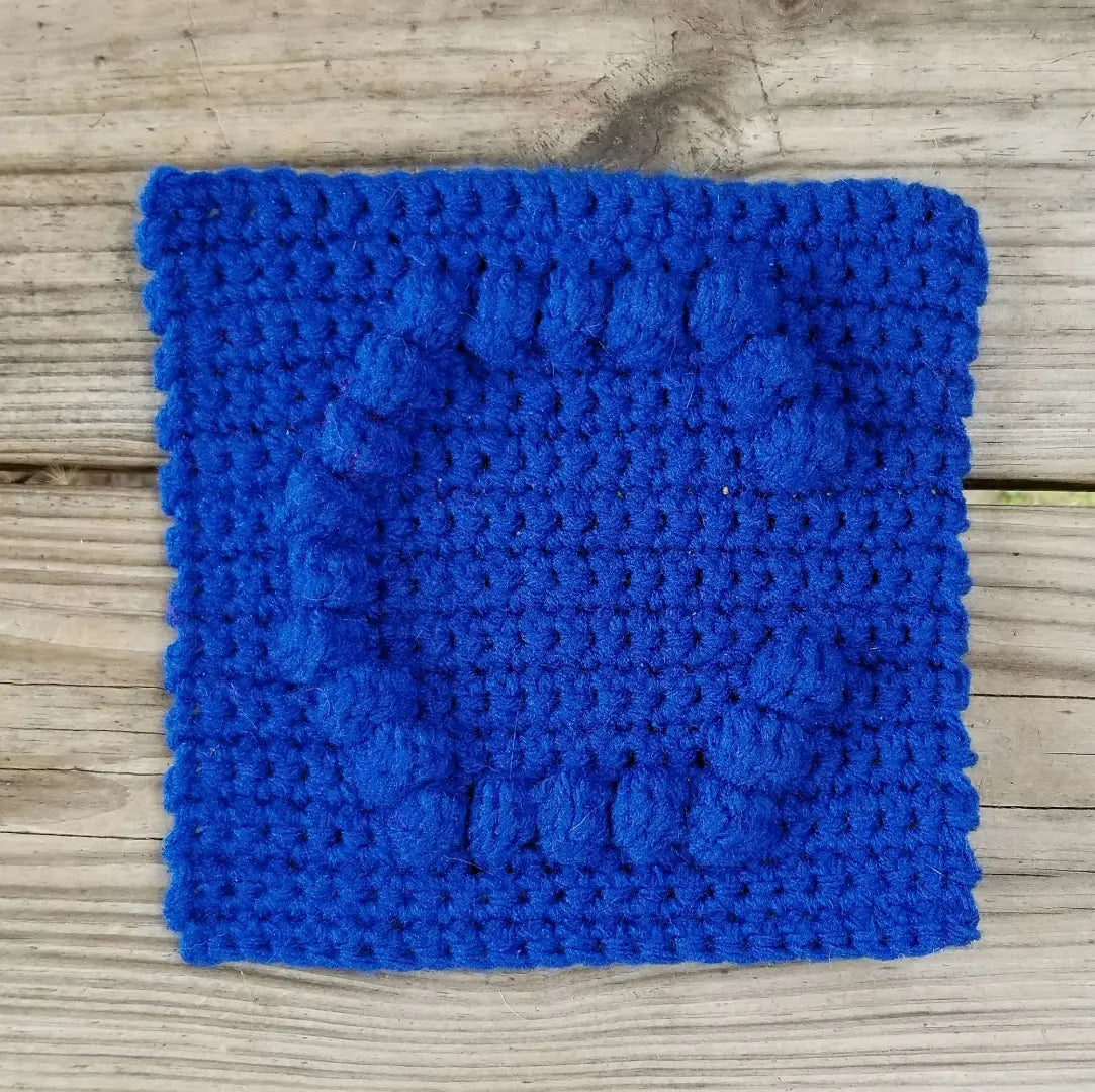 Letter C Bobble Afghan Square Crochet Pattern, PDF Digital Download