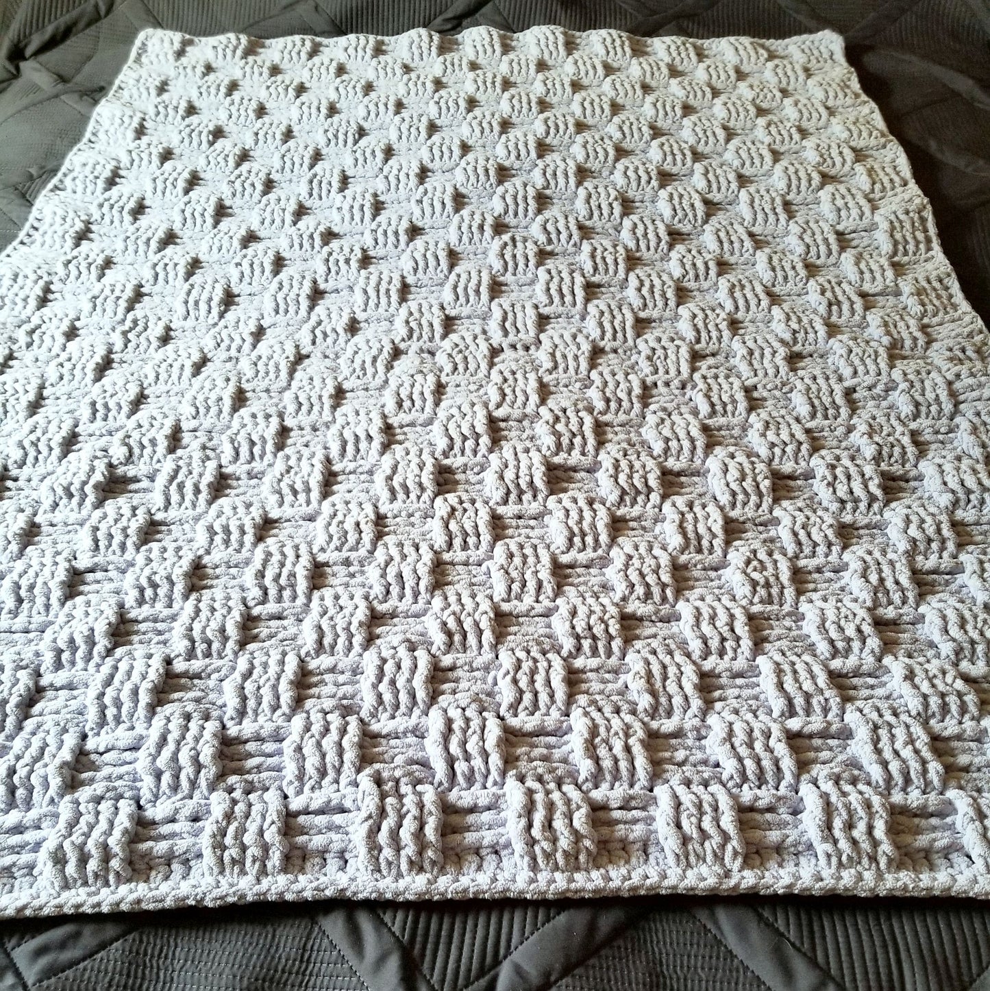 Chunky Basketweave Blanket Crochet Pattern, PDF Digital Download