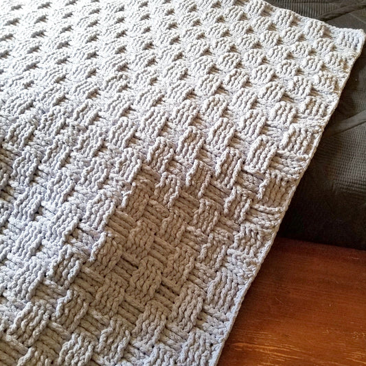 Chunky Basketweave Blanket Crochet Pattern, PDF Digital Download