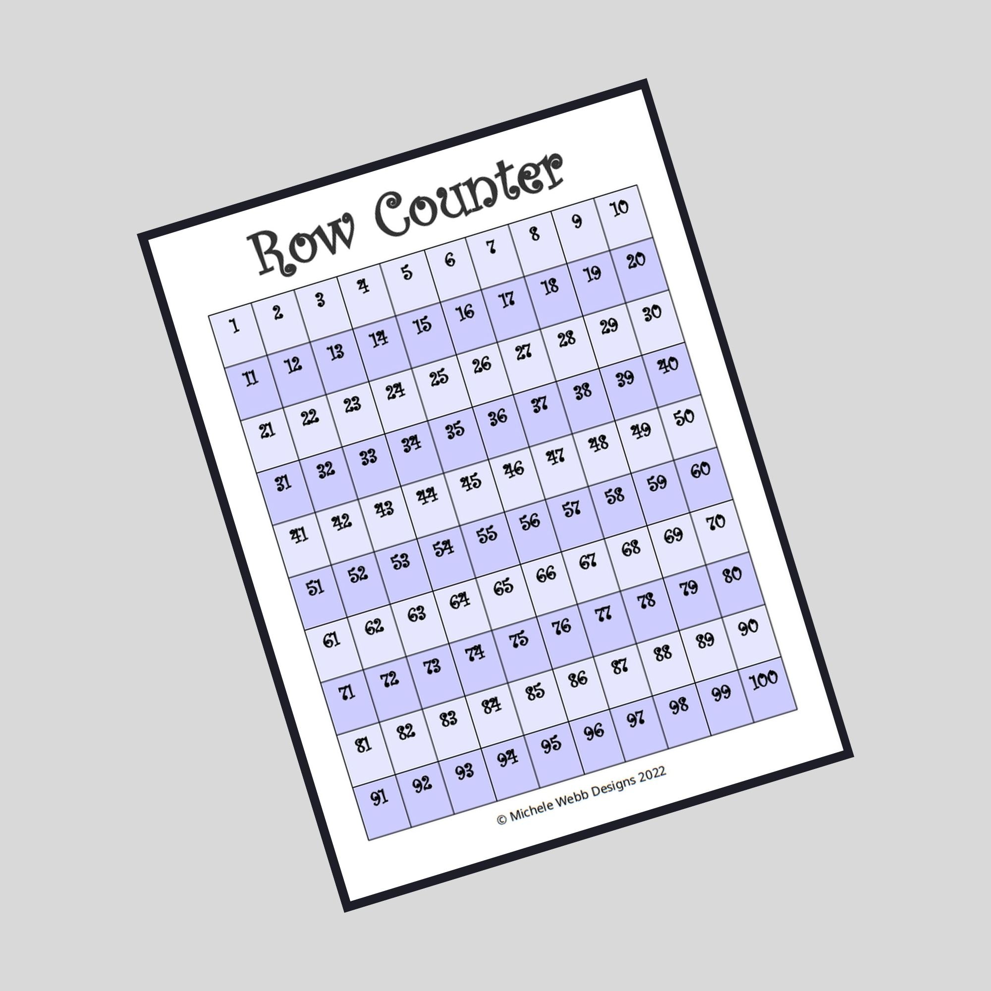 Printable Row Counter, PDF Digital Download – HCK Crafts
