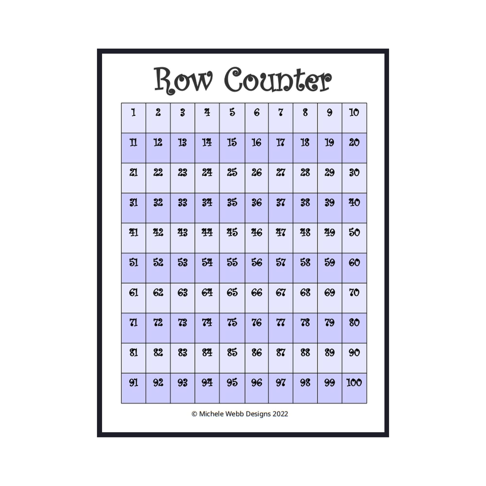 Printable Row Counter, PDF Digital Download – HCK Crafts