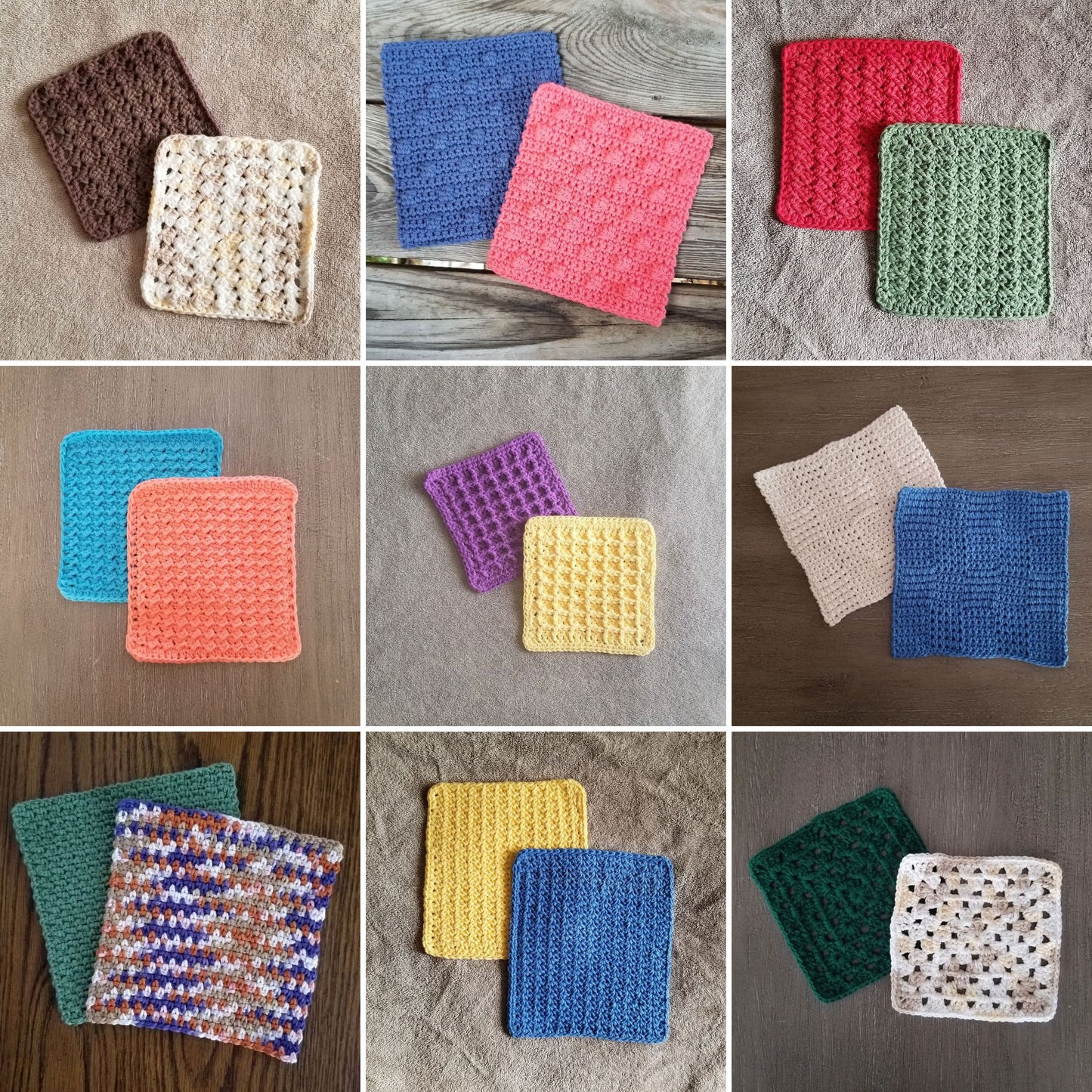 Dishcloth Crochet Pattern Bundle, PDF Digital Download