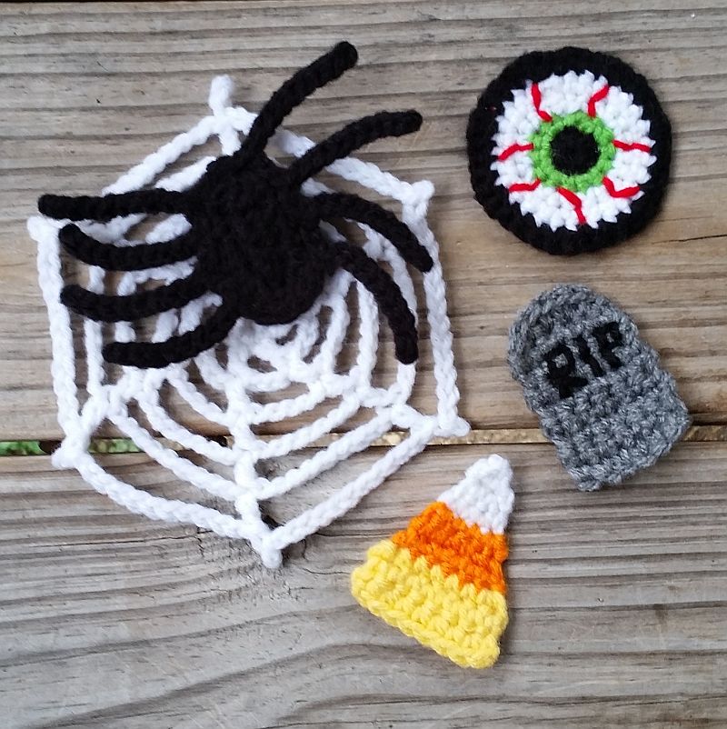 Halloween Appliques Crochet Pattern Bundle, PDF Digital Download