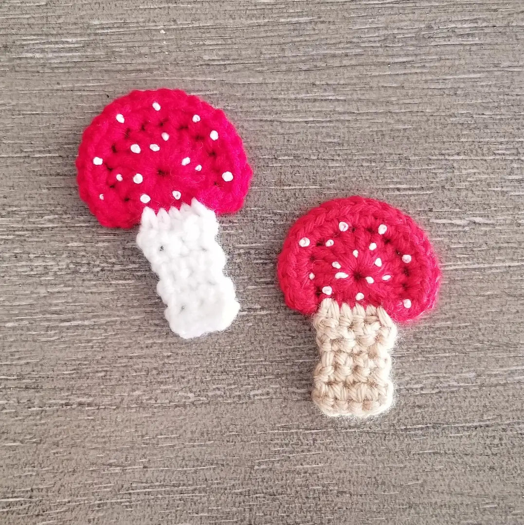 Mushroom Applique Crochet Pattern, PDF Digital Download