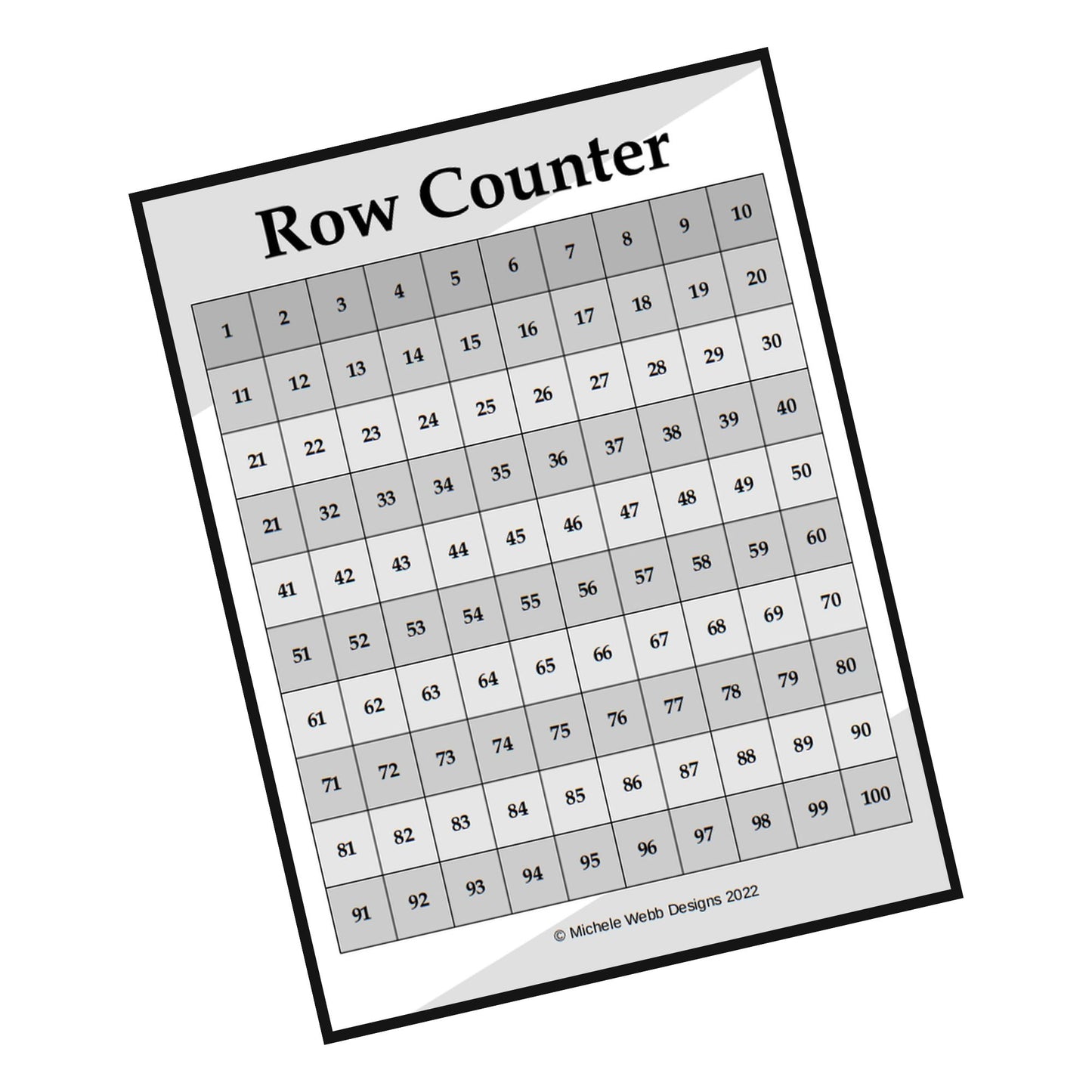 Row Tracker Printable, PDF Digital Download